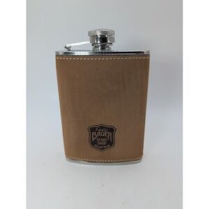 Eddie Bauer Leather Flask "sport Shop Seattle" Brown Used 6oz Drink Travel Steel